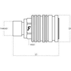 Mova su 1/2-3/8" BSP sriegiu, CPV08438GASF