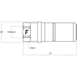 Mova su įvore 3/4-M36x2,0 CFPV126362F