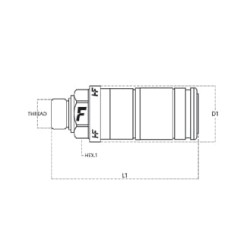 Greito atjungimo jungtis, vidinis sriegis M22x1.5-WD, 3CFHF2122FU