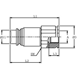 QR jungtis, išorinis 3/4" - 3/4" BSP SKVM19C12
