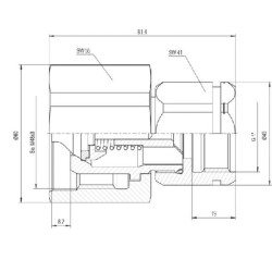 Hidraulinė jungtis, 3/4" BSP SKSM25C12HEX