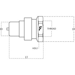 Hidraulinis kištukas 1/4" BSP Viton VVS14GASM2V