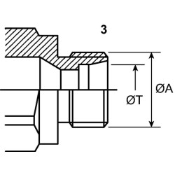 Srieginė jungtis, 3/4 colio išorinis sriegis - M26x1,5 18L išorinis sriegis, pertvara CVV1252615MV
