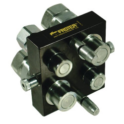 „Multifaster“ DN12/DN20-2 x 1/2" - 2 x 3/4" BSPP judančios dalies kištukas 2P5104AMC