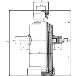 Teleskopinis cilindras TC 4038 su rutuline galvute TC4038