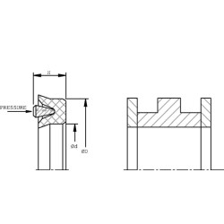Stūmoklio riebokšlis 70x50x13mm Kramp ZA705013DS