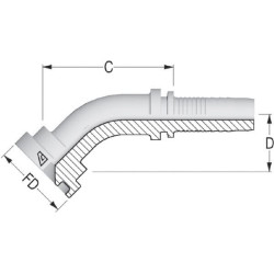 Įdėklas su flanšu DN13-Ø30.2mm-90° PFL13890