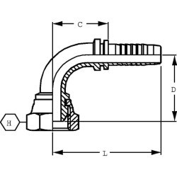 Įdėklas DN08-M14x1,5-8L-90° PGL81490