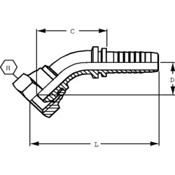 Įdėklas DN16-M30x1,5-gaz-45° PGF163045