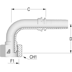 Įdėklas DN10-3/8 BSP-90° PFN10690