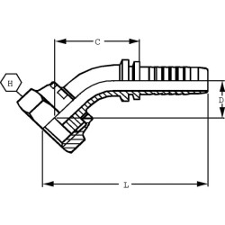 Įdėklas DN13-11/16 ORFS-45° PAV131145