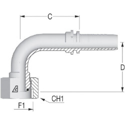 Įdėklas DN13-3/4 BSP-90° PF131290