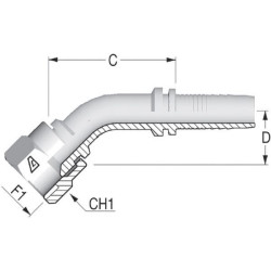 Įdėklas DN20-M30x1,5-45° PGK203045