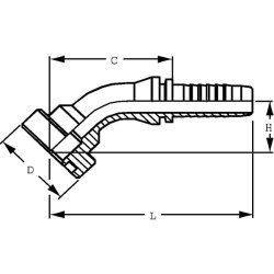 Įdėklas su flanšu DN16-Ø47.6mm-45° PFS161645