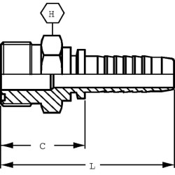 Presuojama jungtis ORFS DN25-1"3/16 PCV2519