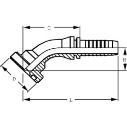 Įdėklas su flanšu DN16-Ø30.2mm-45° PFL16845