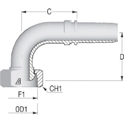 Įdėklas DN16-30x1,5-gaz-90° PGF163090