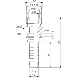 Presuojama jungtis DN10-M16x1.5 Linde PRL1010