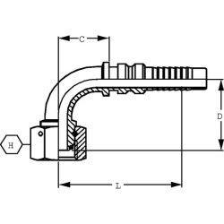 Įdėklas 4SH-DN25-1" BSP-90° DKRH251690