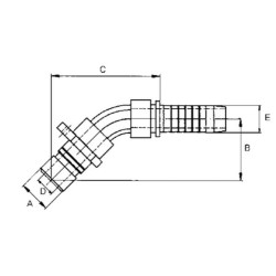 Kamštis DN06-Ø10mm-WEO 1/4" 45° WEO147120404