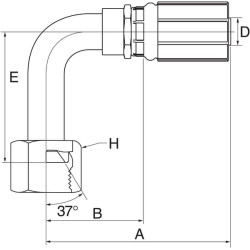 Įdėklas 90° DN6-9/16JIC 4G6FJX90L