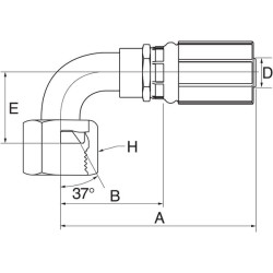 Įdėklas 90° DN6-7/16 JIC 4G4FJX90S