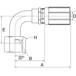 Įdėklas 90° DN10-7/8JIC 6G10FJX90M