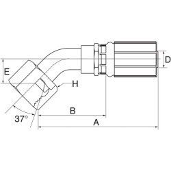 Įdėklas 45° DN19-1"1/16JIC 12G12FJX45S