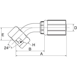 Įdėklas DN6-M18x1.5 45° 4G12FDLORX45
