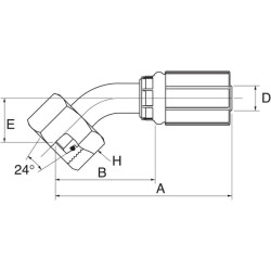 Įdėklas DN6-M20x1.5 45° 4G12FDHORX45