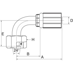 Įdėklas 90° DN32-M52x2 20G38FDHORX90