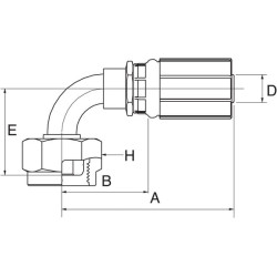 Įdėklas 90° DN10-M20x1.5 6G13FFGX90