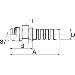Įdėklas DN32-1"5/8 JIC 20GS20MJ