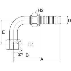 Įdėklas 90° DN13-7/8JIC 8GS10FJX90M