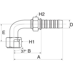 Įdėklas 90° DN13-7/8JIC 8GS10FJX90S