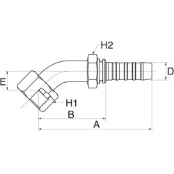 Įdėklas DN32-1"11/16SAE 45° 20GS20FFORX45032