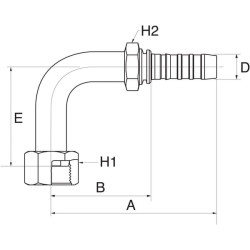 Įdėklas 90° DN16-1"SAE 10GS10FFORX90L