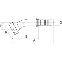 Įdėklas 30° DN20-41.3, tinkantis CAT 12GS12FLC30022