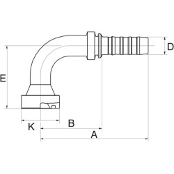 Įdėklas 90° DN20-41.3, tinkantis CAT 12GS12FLC90068