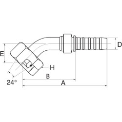 Įdėklas 45° DN25-M42x2 16GS30FDHORX45