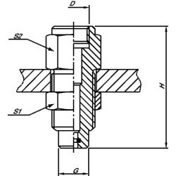 „BulkHead“ manometras, vidinis 1/4 BSP, MA2014
