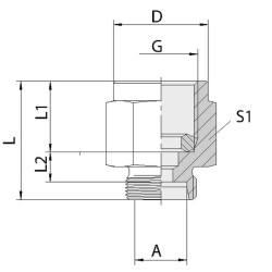 Matavimo jungtis 12L R1/4 BS MAS12LR14