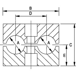 Dvigubas vamzdžių spaustukas 12x12mm (5) RS11212P005